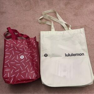 lululemon athletica Red and Green Shopping Bag Set